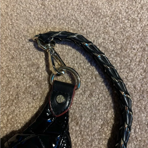 MZ Wallace Black Lacquer Quilted Crosby Sling Belt Bag Crossbody - Picture 6 of 10